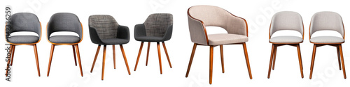 Wallpaper Mural Pair of stylish and comfortable mid century modern dining chairs with sleek wooden legs and upholstered seats  perfect for creating a cozy and inviting atmosphere in home  office  or cafe interiors Torontodigital.ca