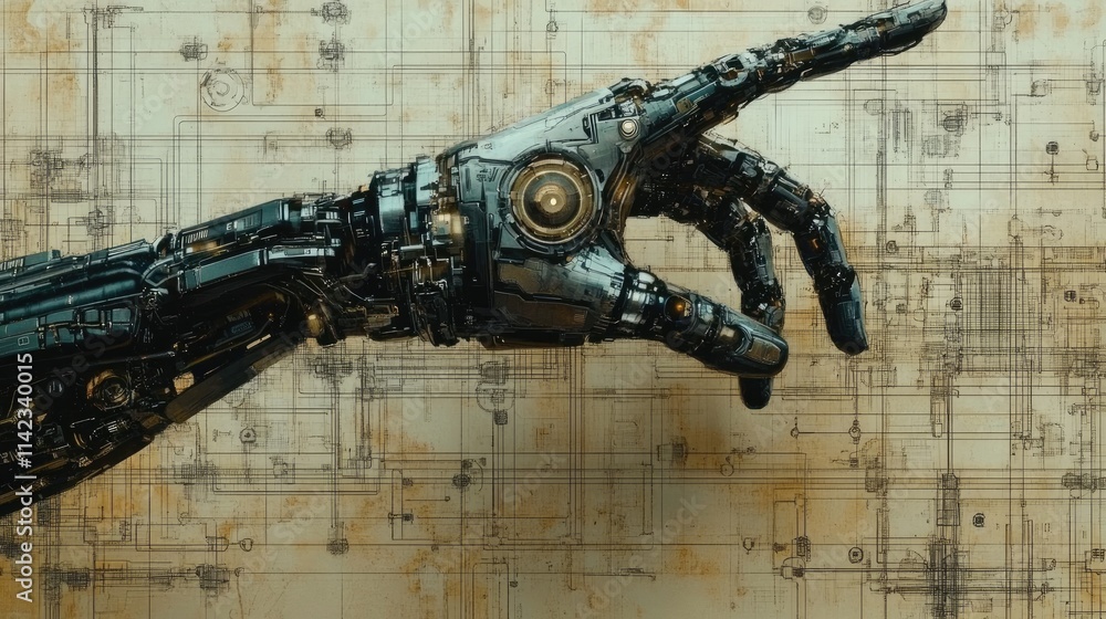 Robotic Hand Pointing on Blueprint Robotic Hand Pointing on Blueprint