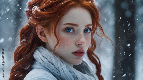 portrait of a woman in winter