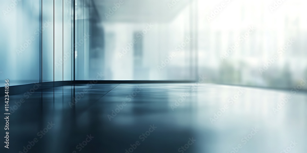 Minimal office background with blurred glass walls, modern corporate vibe