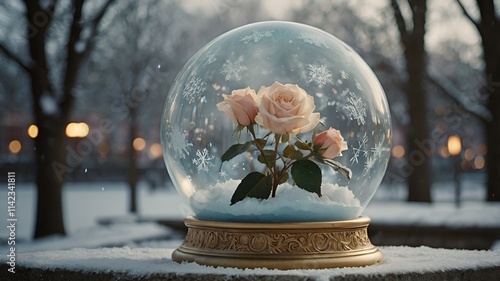 snow globe in the snow