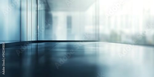 Obraz na płótnie Minimal office background with blurred glass walls, modern corporate vibe w salonie