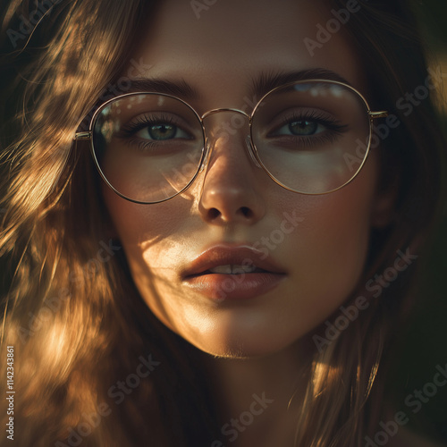 Portrait Close Beautiful Woman Transpare
