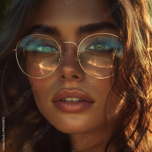 Portrait Close Beautiful Woman Transpare