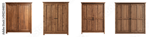 Wooden cabinets wardrobes and closets for modern classic or rustic home interior design and storage organization solutions  Featuring various styles textures and wood grains