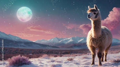 llama in the mountains