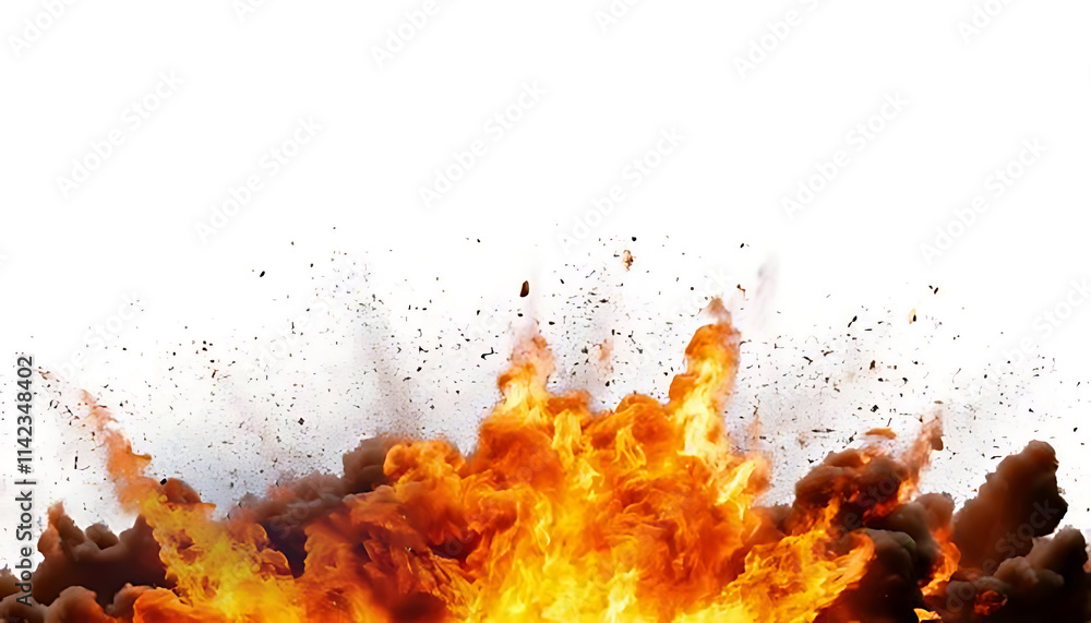 Explosion bottom border isolated on white background Explosion bottom border isolated on white background