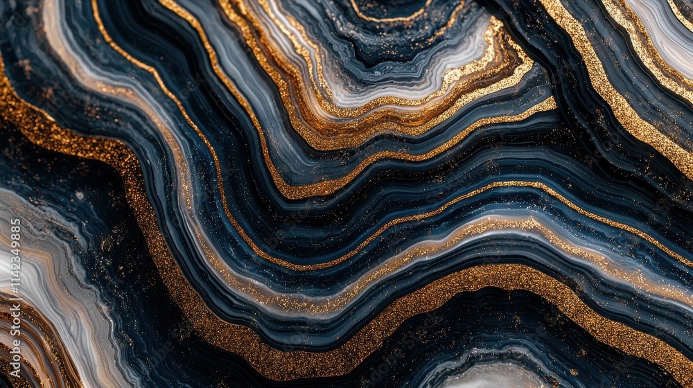 Abstract Dark Blue and Gold Marble Texture Background for Elegant Design Projects Abstract Dark Blue and Gold Marble Texture Background for Elegant Design Projects