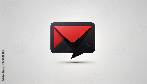 Professional red and black Message icon	