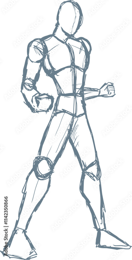 Fototapeta premium Design of reference sketch man body