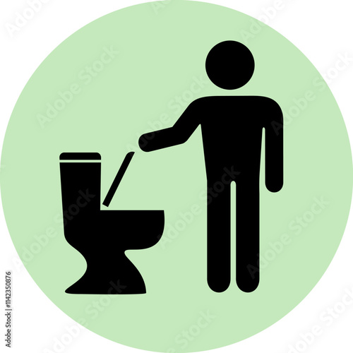 Design of lift toilet cover symbol