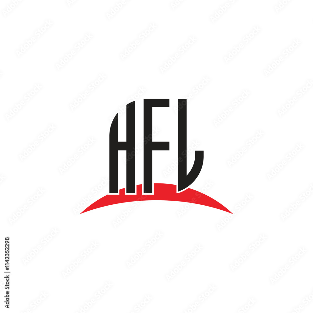 Obraz premium HFL letter logo design with white background in illustrator, vector logo modern alphabet font