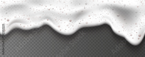 Bath foam or beer foam with bubblies on background