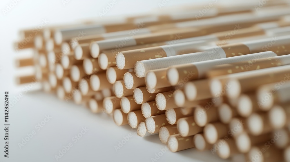 Naklejka premium Precise Arrangement of Stacked Cigarettes