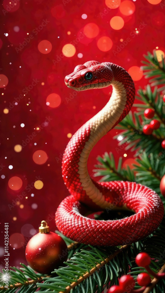 New Year's banner, symbol of the year 2025 snake New Year's banner, symbol of the year 2025 snake