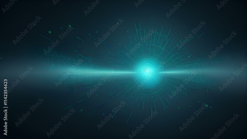 Obraz premium Abstract Technology Background with Glowing Dots, Grid, and Virtual Data Concept for Hi-Tech Visuals