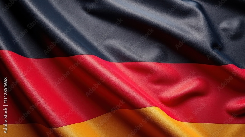 German Flag Displaying Rippling Colors of Black, Red, and Gold in Dynamic Motion German Flag Displaying Rippling Colors of Black, Red, and Gold in Dynamic Motion
