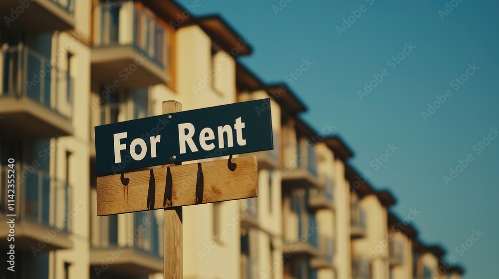 For rent sign displayed on a residential building, symbolizing opportunities for new beginnings and the dynamic nature of urban living. For rent sign displayed on a residential building, symbolizing opportunities for new beginnings and the dynamic nature of urban living.