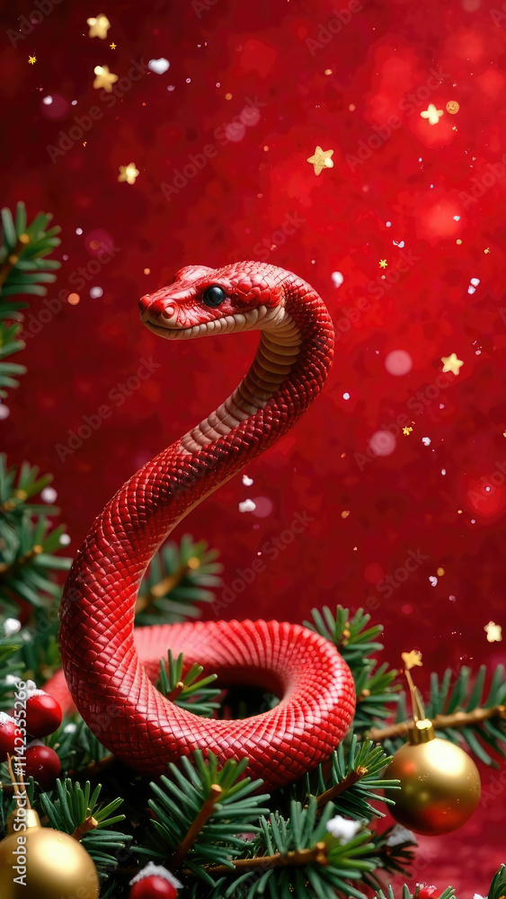 New Year's banner, symbol of the year 2025 snake New Year's banner, symbol of the year 2025 snake