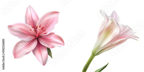 Pink Lilly flower is blooming. Generative AI.