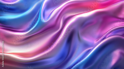 Abstract 3D Purple Blue Wave Background Illustration