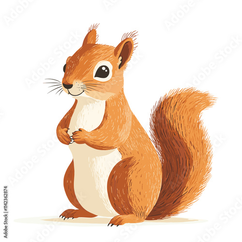 Squirrel vector illustration, cartoon clipart animal in flat style. Wild animals wildlife concept. Squirrel vector design isolated on white background