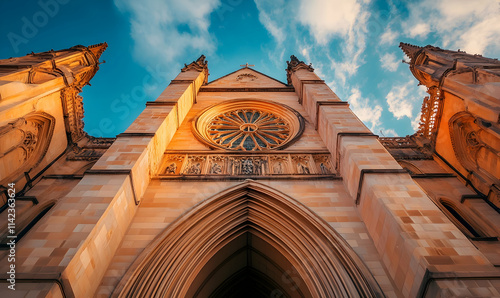 Basilica and its dome during sunset photo