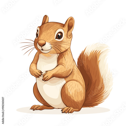 Squirrel vector illustration, cartoon clipart animal in flat style. Wild animals wildlife concept. Squirrel vector design isolated on white background