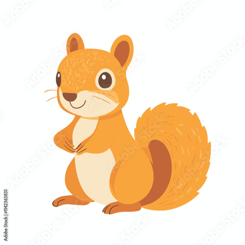 Squirrel vector illustration, cartoon clipart animal in flat style. Wild animals wildlife concept. Squirrel vector design isolated on white background