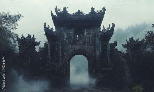 Gates of Hell aka Guimen gate and mist photo