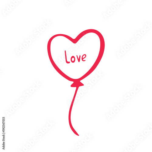 Printheart doodle, valentine's day sticker, holiday cards for pictures, illustrations, stickers for notebooks, drawing for copying, background for postcards, design element
