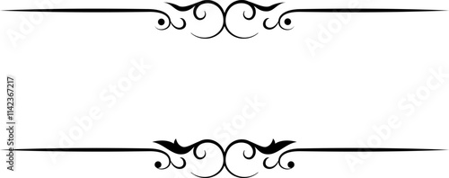 black and white set of delimiters for text, dividers