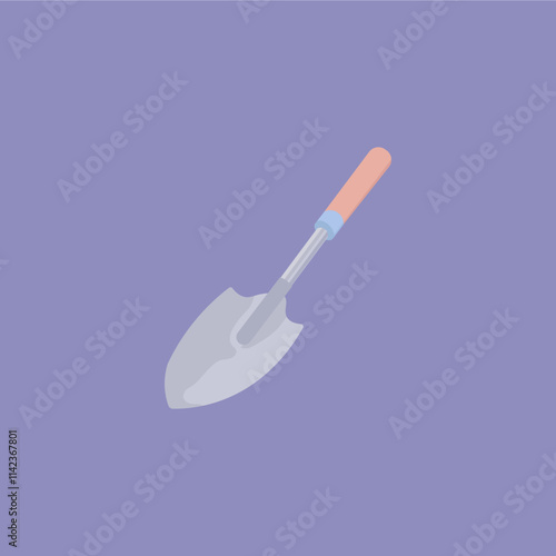 illustration of a small shovel on a purple background