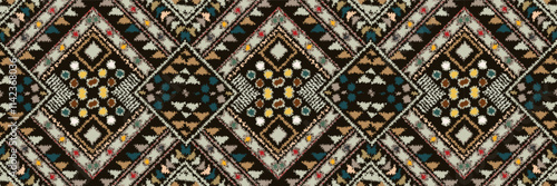 Stunning geometric background.contemporary tribal style seamless pattern.pattern ethnic graphic design print.Henna Mandala.Tribal African Inspired Pattern.carpet,wallpaper,wrapping,embroidery style