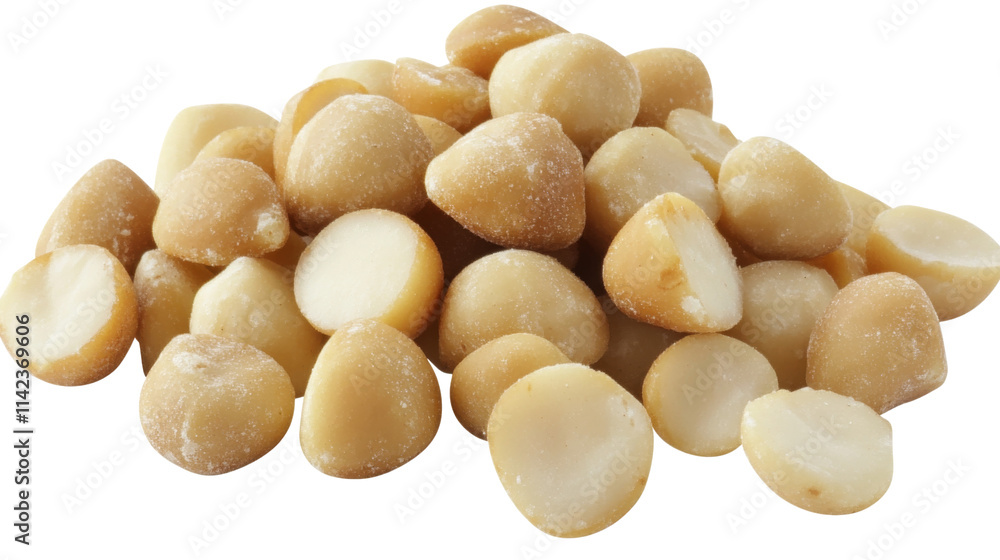 Macadamia nuts, isolated on transparent background Macadamia nuts, isolated on transparent background