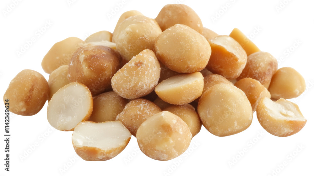 Macadamia nuts, isolated on transparent background Macadamia nuts, isolated on transparent background