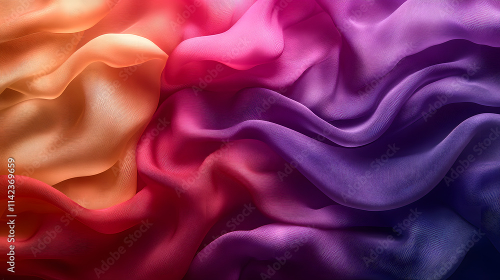 Obraz premium An Elegant Display of Soft Sheer Chiffon Fabric in Various Colors Cascading Beautifully