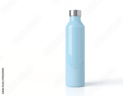 Light Blue Stainless Steel Water Bottle Mockup