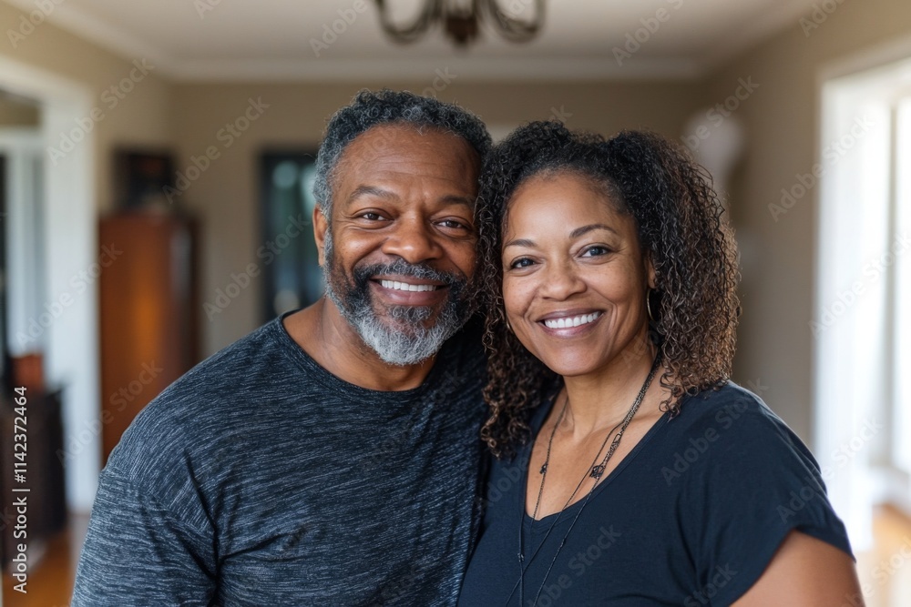 Portrait of a smiling middle aged couple in modern home Portrait of a smiling middle aged couple in modern home