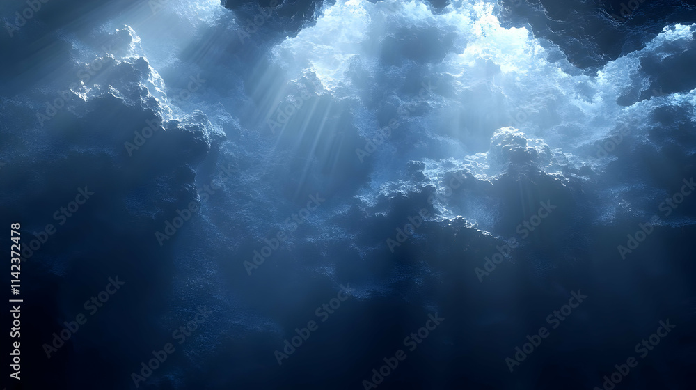 Obraz premium 3D Cloudscape: Heavenly Light Rays