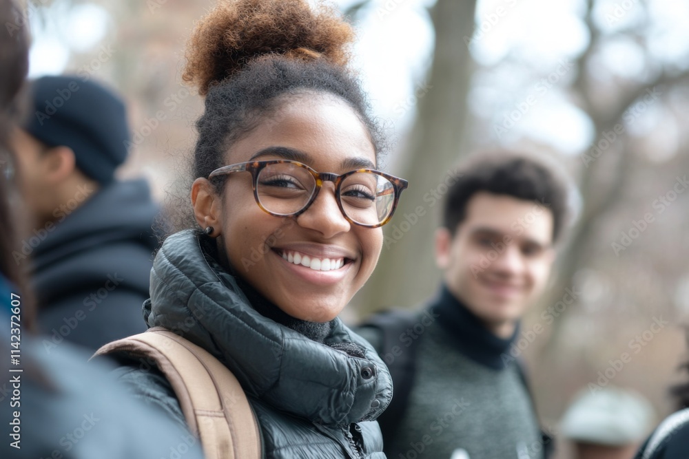 Portrait of a smiling young female student on campus Portrait of a smiling young female student on campus