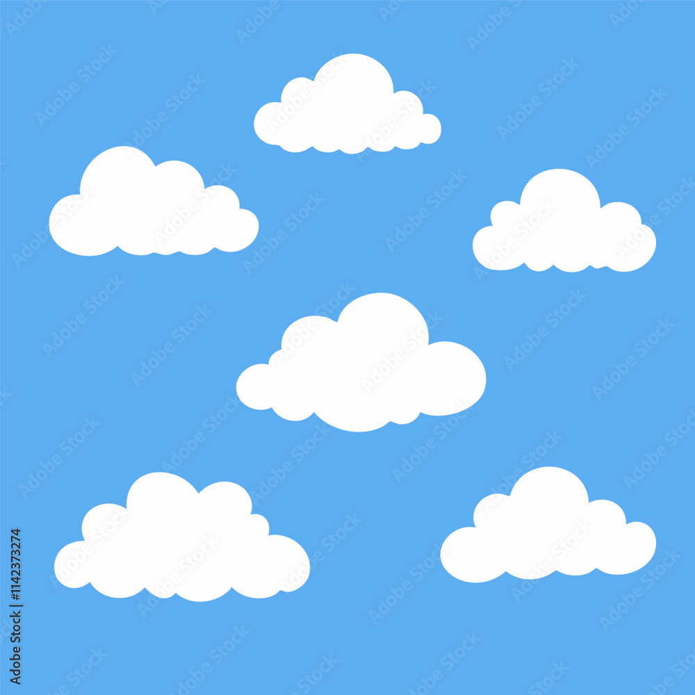 Minimalist Blue Sky with White Clouds Minimalist Blue Sky with White Clouds