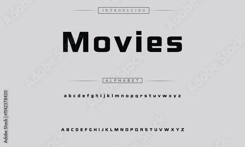 Modern Bold Font. Sans Serif Font. Regular Uppercase Lowercase Typography urban style alphabet fonts for fashion, sport, technology, digital, movie, logo design, vector illustration photo