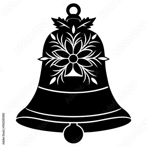  Christmas bell vector silhouette art illustration