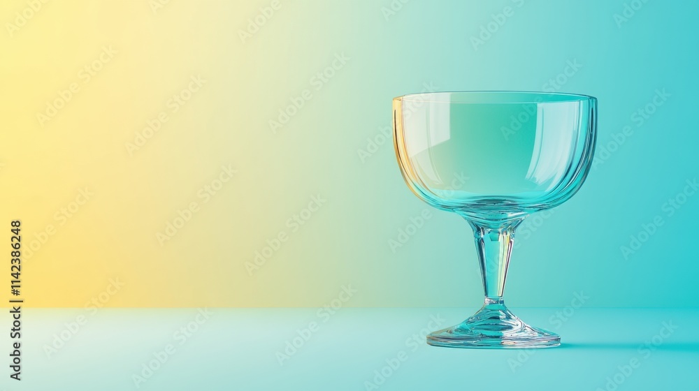 Elegant Crystal Glassware on Soft Gradient Background Elegant Crystal Glassware on Soft Gradient Background
