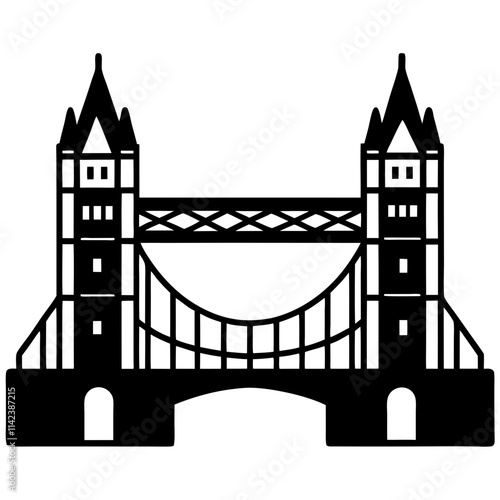  Tower bridge minimalist vector art illustration