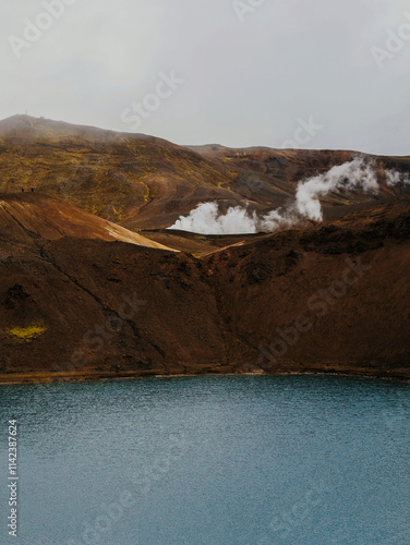 Steaming geothermal landscape in Iceland