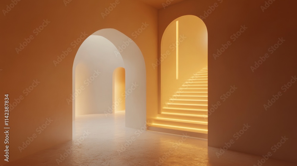 Warm Minimalist Design with Abstract Elements Warm Minimalist Design with Abstract Elements