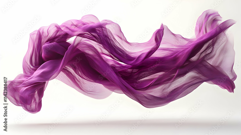 Purple Fabric Flow Abstract 3D Illustration Purple Fabric Flow Abstract 3D Illustration