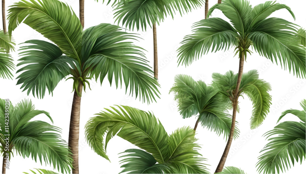 Tropical palm tree with lush green fronds and textured trunk, isolated on a transparent background, perfect for vacation and summer-themed designs.
Tropical palm tree with lush green fronds and textured trunk, isolated on a transparent background, perfect for vacation and summer-themed designs.